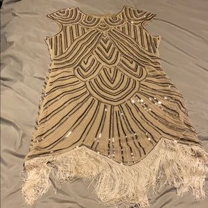No brand flapper style cream dress